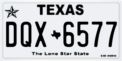 TX license plate DQX6577