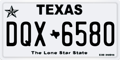 TX license plate DQX6580