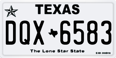 TX license plate DQX6583