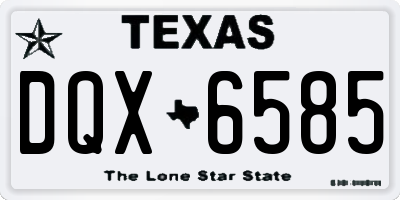 TX license plate DQX6585