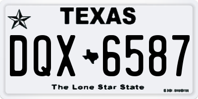 TX license plate DQX6587
