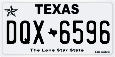 TX license plate DQX6596