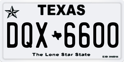 TX license plate DQX6600