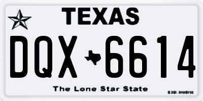 TX license plate DQX6614