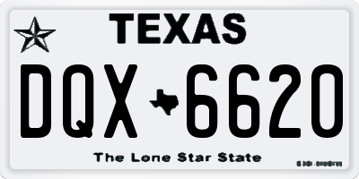 TX license plate DQX6620
