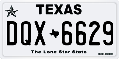 TX license plate DQX6629