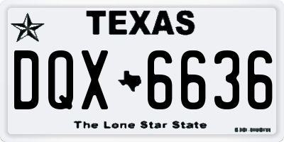 TX license plate DQX6636