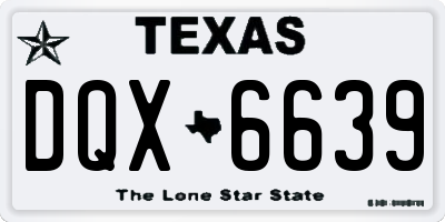 TX license plate DQX6639