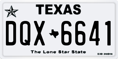 TX license plate DQX6641