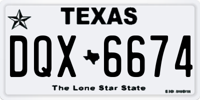 TX license plate DQX6674