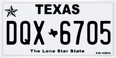 TX license plate DQX6705