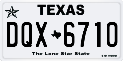 TX license plate DQX6710