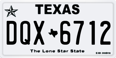 TX license plate DQX6712