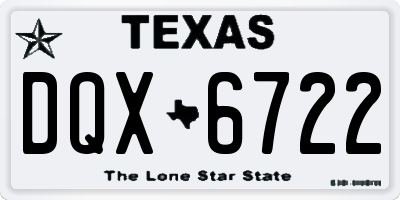 TX license plate DQX6722