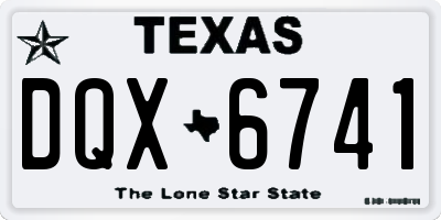 TX license plate DQX6741