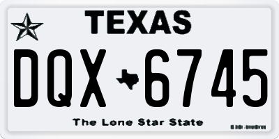 TX license plate DQX6745