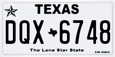 TX license plate DQX6748