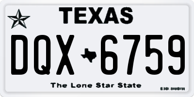 TX license plate DQX6759