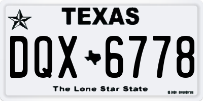 TX license plate DQX6778