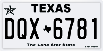 TX license plate DQX6781