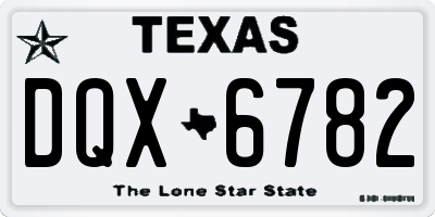 TX license plate DQX6782