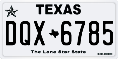 TX license plate DQX6785