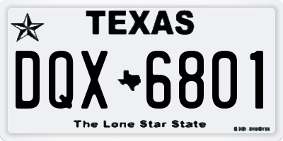 TX license plate DQX6801