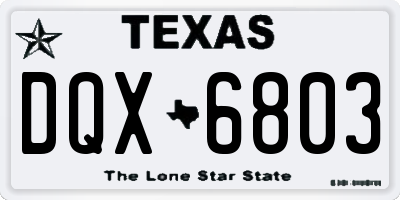 TX license plate DQX6803