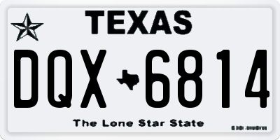 TX license plate DQX6814