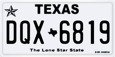 TX license plate DQX6819