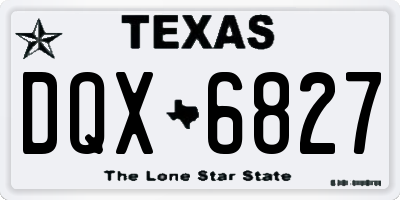 TX license plate DQX6827