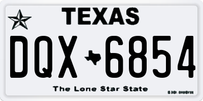 TX license plate DQX6854