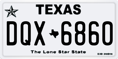 TX license plate DQX6860