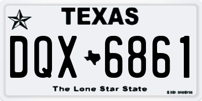 TX license plate DQX6861