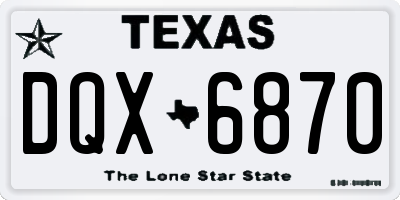 TX license plate DQX6870