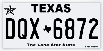 TX license plate DQX6872