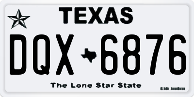 TX license plate DQX6876