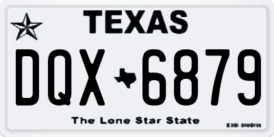 TX license plate DQX6879