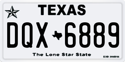 TX license plate DQX6889