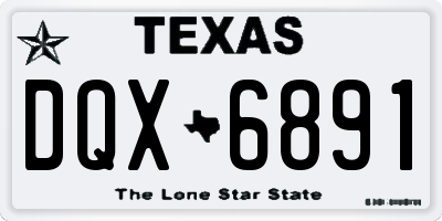 TX license plate DQX6891