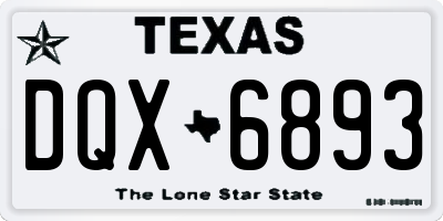 TX license plate DQX6893