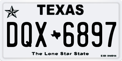 TX license plate DQX6897