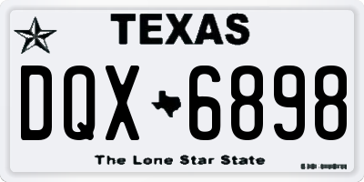 TX license plate DQX6898