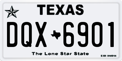 TX license plate DQX6901