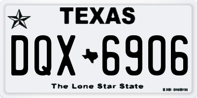 TX license plate DQX6906