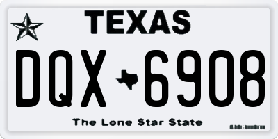 TX license plate DQX6908