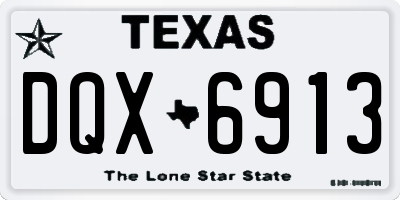 TX license plate DQX6913