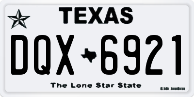 TX license plate DQX6921