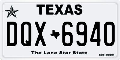 TX license plate DQX6940