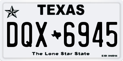 TX license plate DQX6945